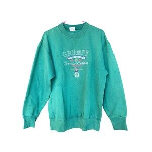 Disney Grumpy Seven Dwarfs Snow White Embroidered Crew Neck Sweatshirt 1990s Y2K